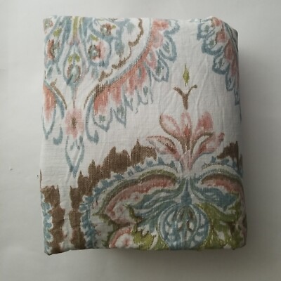 Pottery Barn Adele Damask Paisley Bed Duvet Cover Full Queen 100% Organic Cotton-image