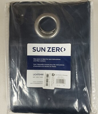 Sun Zero Oslo Theater Grade Blackout Grommet Top Curtain Panel, Navy, 95