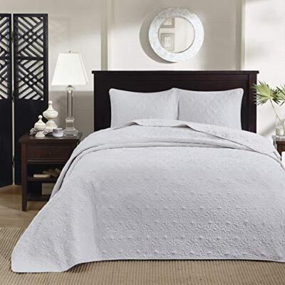 Madison Park Quebec Reversible Quilt Set Damask Design, Double Sided Stitching-image
