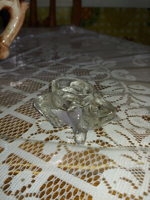Vintage LG Wright Figural Frog Open Salt Dip/Cellar, Clear Glass-image