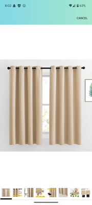 NICETOWN Bedroom Full Blackout Curtain Panels, Super Thick Insulated Window Cove-image