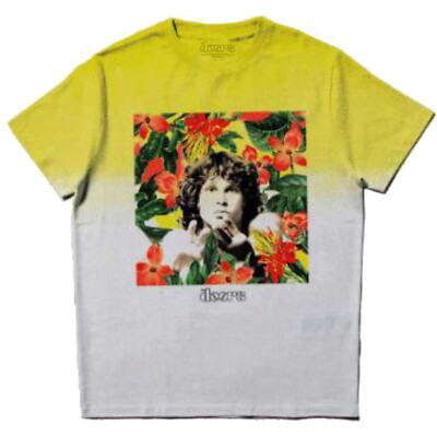 The Doors Floral Square Dip-Dye T-Shirt NEW OFFICIAL-image