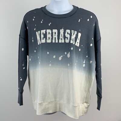 Maurices sz 2X Plus Sweatshirt Nebraska Dip Dye Blue White New NWT-image