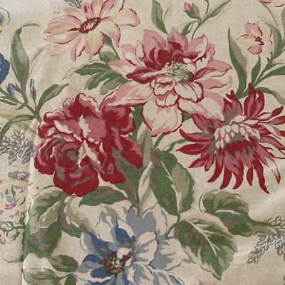 Pottery Barn Linen Blend Marla Floral Full / Queen Duvet Cover-image