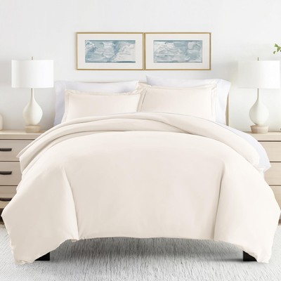 ienjoy Home Hotel Collection Soft Brushed Microfiber Duvet Queen/Full, Ivory -image