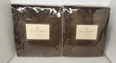Pottery Barn OUTLET Cotton Velvet Panel Dark Brown 50X96 Set of 2 Pannean-image