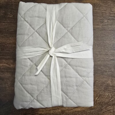 POTTERY BARN BELGIAN FLAX LINEN DIAMOND QUILTED SHAM (1) STANDARD ~ SOFT GRAY-image
