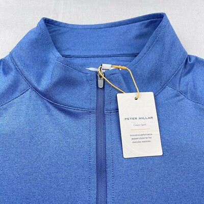 Peter Millar Crown Sport Perth Dip Dyed Quarter Zip Pullover Sweater Navy XL-image