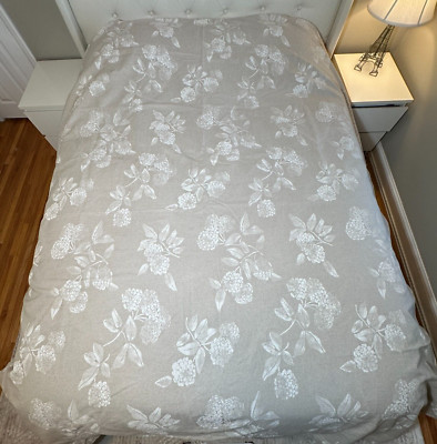 Sigrid Olsen Home Duvet Cover Full/Queen Button Beige Pink Edge Trim 84