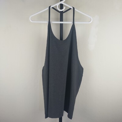 NWT Fabletics XXL Charcoal Gray Ciara Tank Top Dip It Low T-strap Back-image