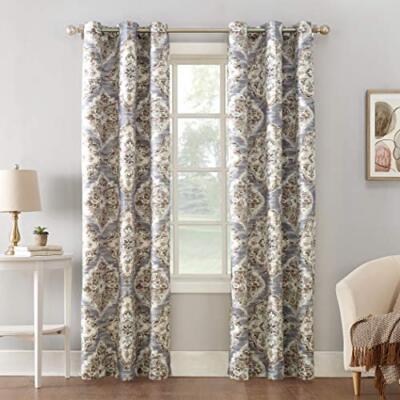  Regina Floral Watercolor Energy Efficient Grommet Curtain Panel, 40