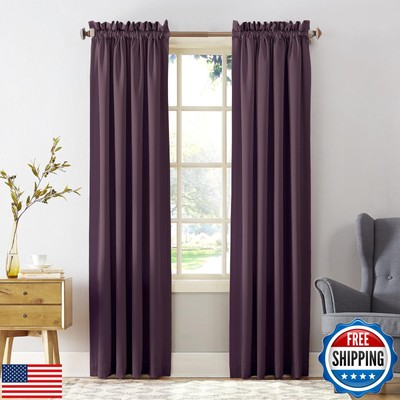 Sun Zero Barrow Energy Saving Rod Pocket Window Curtains, 54