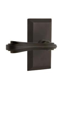Nostalgic Warehouse Studio Plate Privacy Fleur Lever in Oil-Rubbed Bronze-image