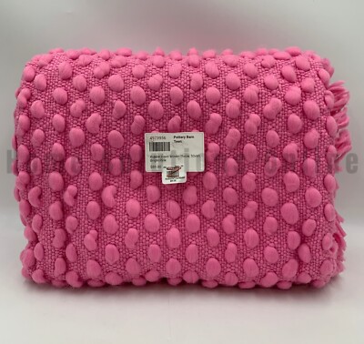 Pottery Barn Teen Bubble Hand Woven Throw Blanket Pink 50