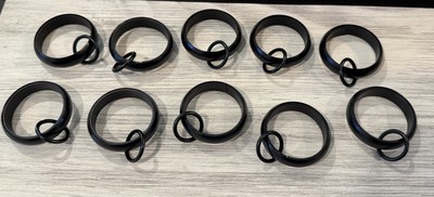 10 Pottery Barn Antique Bronze LARGE Quiet Glide Double Curtain Round Rings-image