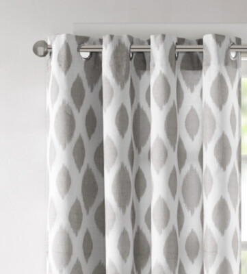 Madison Park Metallic Ivy Ogee Sheer Blackout Curtain Silver 50