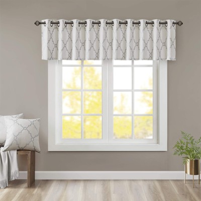 Saratoga Light Filtering Fretwork Print Grommet Top Window Valance Swags for ...-image