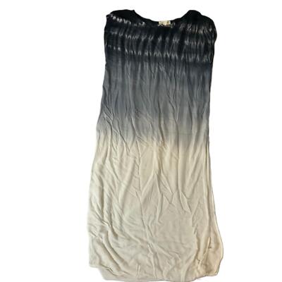 Anthropologie Cloth & Stone Blue White Ombre Long Sleeveless Dress Womens Size L-image