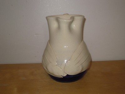 Vintage Goose Duck Bird Shaped Studio Art Pottery Jug Pitcher signed Wilson-image