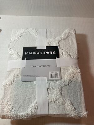 ⚡️Madison Park Hannah Cotton Tufted Throw Blanket - Ivory (50x60)-image