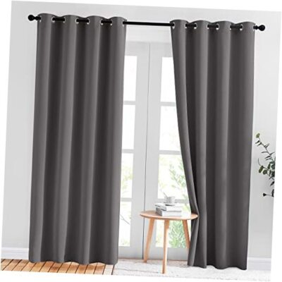  Gray Blackout Curtains for Bedroom 84 inch Long 2 52 in x 84 in (W x L) Grey-image
