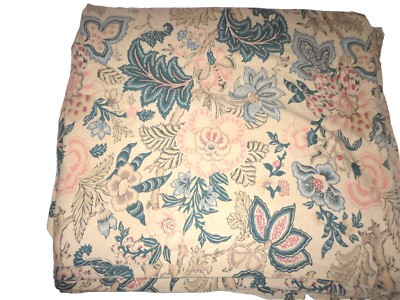 POTTERY BARN KARALA BLUE PINK TAN PALMAMPORE FLORAL KING/CALIFORNIA KING DUVET-image