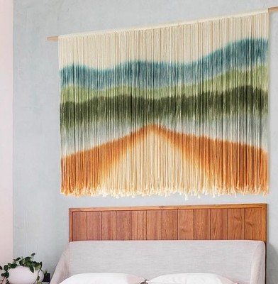 Macrame Dip-dye Handmade Large Wall Hanging Boho Decor-image