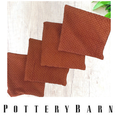 Lot 4 x Pottery Barn Rust 100% Silk Throw Pillow Covers 20