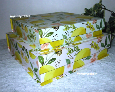 Punch Studio Lemon Keepsake Storage Boxes - Set of 2 - 8