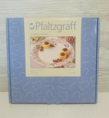 NIB Pfaltzgraff Delicious Collection 14 Inch Cherry Platter Chip and Dip-image