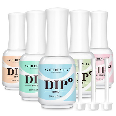 5+3 Pcs Dip Powder Liquid Set - 15Ml/0.5Oz Large Capacity Dip Base Coat, Top Coa-image
