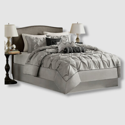 Madison Park Gray Laurel 7-pc. Comforter Set-Queen-image