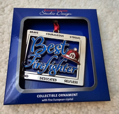 Regent Square Studio Design European Crystal Christmas Ornament Best Firefighter-image