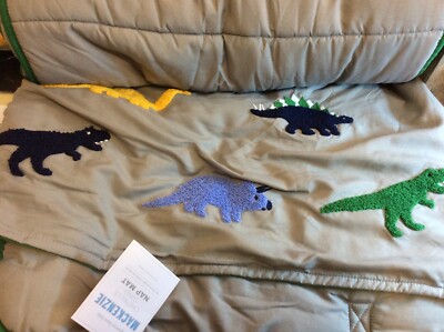 Pottery Barn Kids Mackenzie  Chenille Dinosaurs Nap Mat NWT!-image