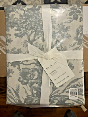 Pottery Barn Sorrel Toile Birthday KING CAL Duvet cover holiday gift party Mom-image