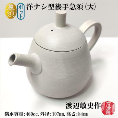 Kyusu Pot Western pear-shaped tea pot (large) Ivory by Toshifumi Wa From Japan-image