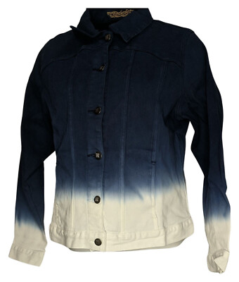 NEW Women with Control sz 2X My Wonder Denim Dip Dye Jacket Skyline QVC 7174-image