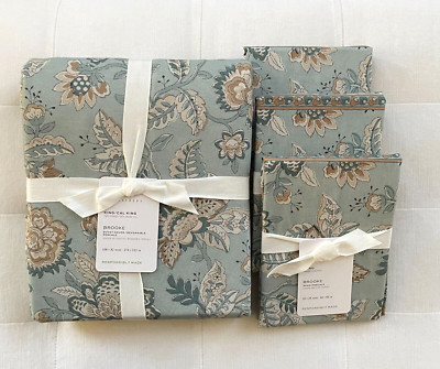 Pottery Barn BROOKE FLORAL PRINTED Duvet King Cali King & 3 Euro Shams Multi NWT-image