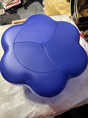 Tupperware Chip N Dip Set Large Blue Divided Party Tray-image