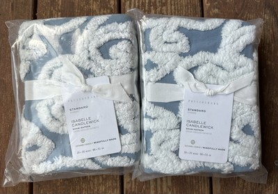 Pottery Barn Isabelle Candlewick Standard Sham Pair Set Chambray Blue-NEW!-image