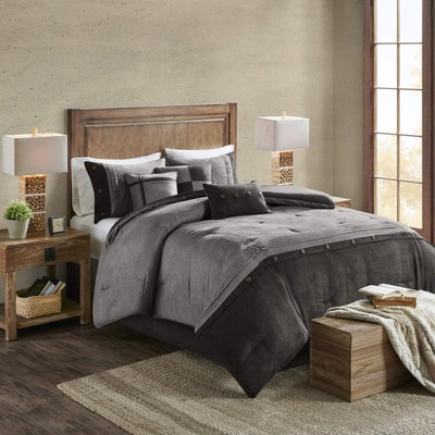 Boone Cozy Comforter Set Faux Suede Deluxe Hotel Styling All Season Down Alterna-image