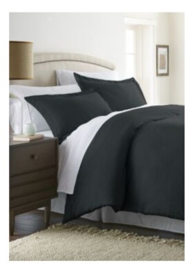 Ienjoy Full/Queen Premium Duvet Cover Set - Black-image