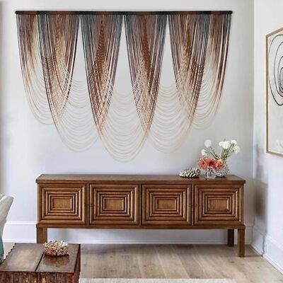 Macrame Wall Hanging Brown Dip-Dyed Large Macrame Wall Decor For Living Room Boh-image