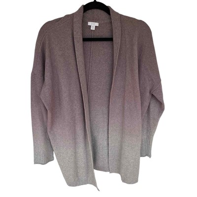 J. Jill Pure Jill luxe cotton ombré dipped open front cardigan large petite-image