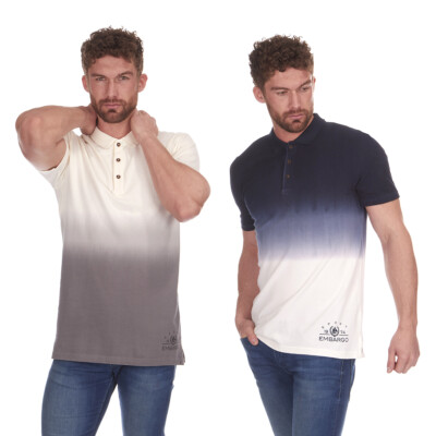 Mens Dip Tie Dye Polo Shirt Short Sleeve Retro Vintage T-Shirt Top Regular Fit-image