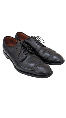 Allen Edmonds Madison Park Black Leather Wingtip Blucher Size 9.5D-image