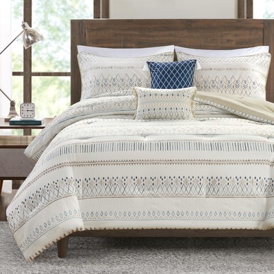 Set King SizeSeersucker Southwestern Farmhouse King Size Comforters Diamond Prin-image