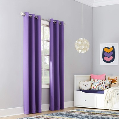 Sun Zero Riley Kids Bedroom Blackout Grommet Curtain Panel 40