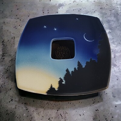 Signed Art Pottery Ikebana Moon Stars JB  Studio Japanese Flower Arranging -image