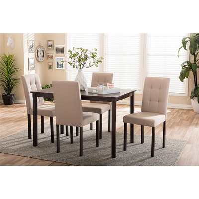 Baxton Studio Andrew Modern Dining Set Beige-image